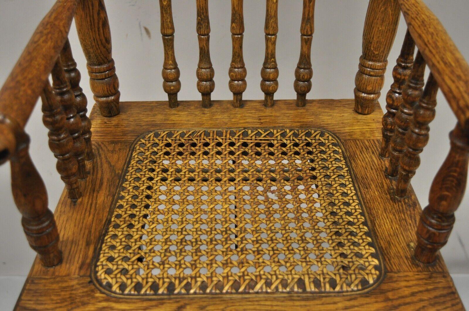 Antique Victorian Oak Wood Convertible Combination Baby High Chair Stroller 2