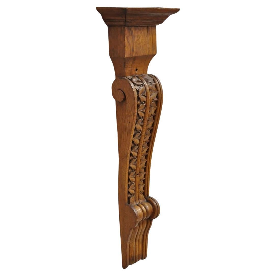Antique French Wood vittoriano rinascimentale alto 34" con mensola a mensola intagliata