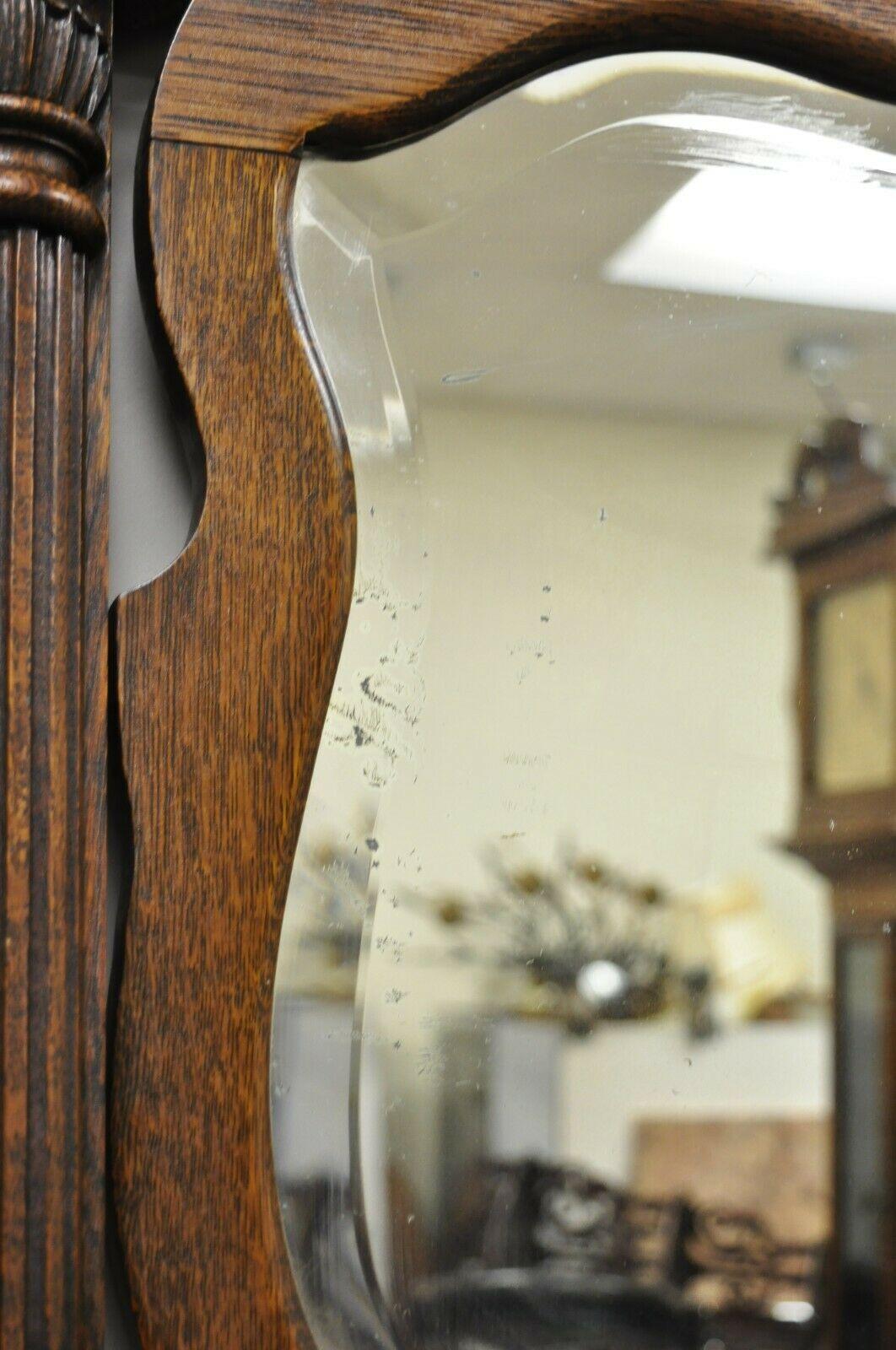 Antique Victorian Oak Wood Washstand Princess Dresser Vanity with Shaving Mirror 4