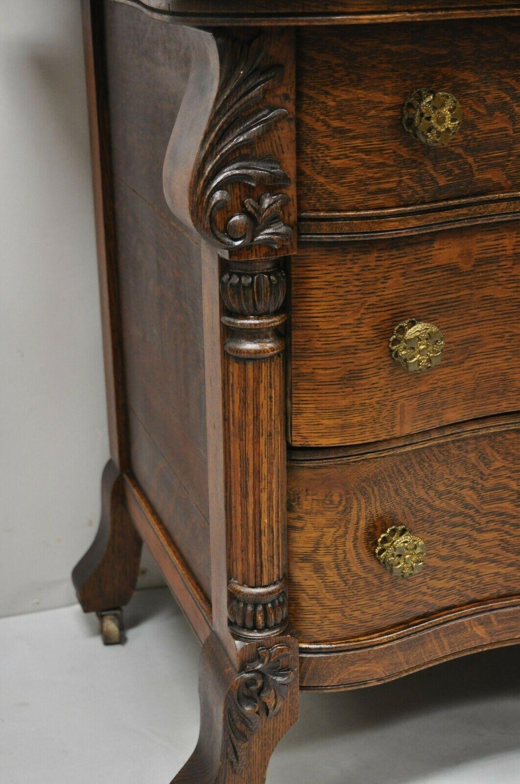 Antique Victorian Oak Wood Washstand Princess Dresser Vanity with Shaving Mirror 5