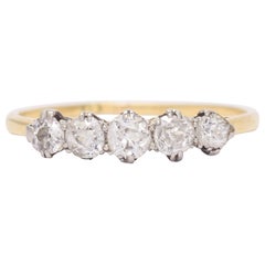 Antique Victorian Old Cut Diamond 5-Stone Ring