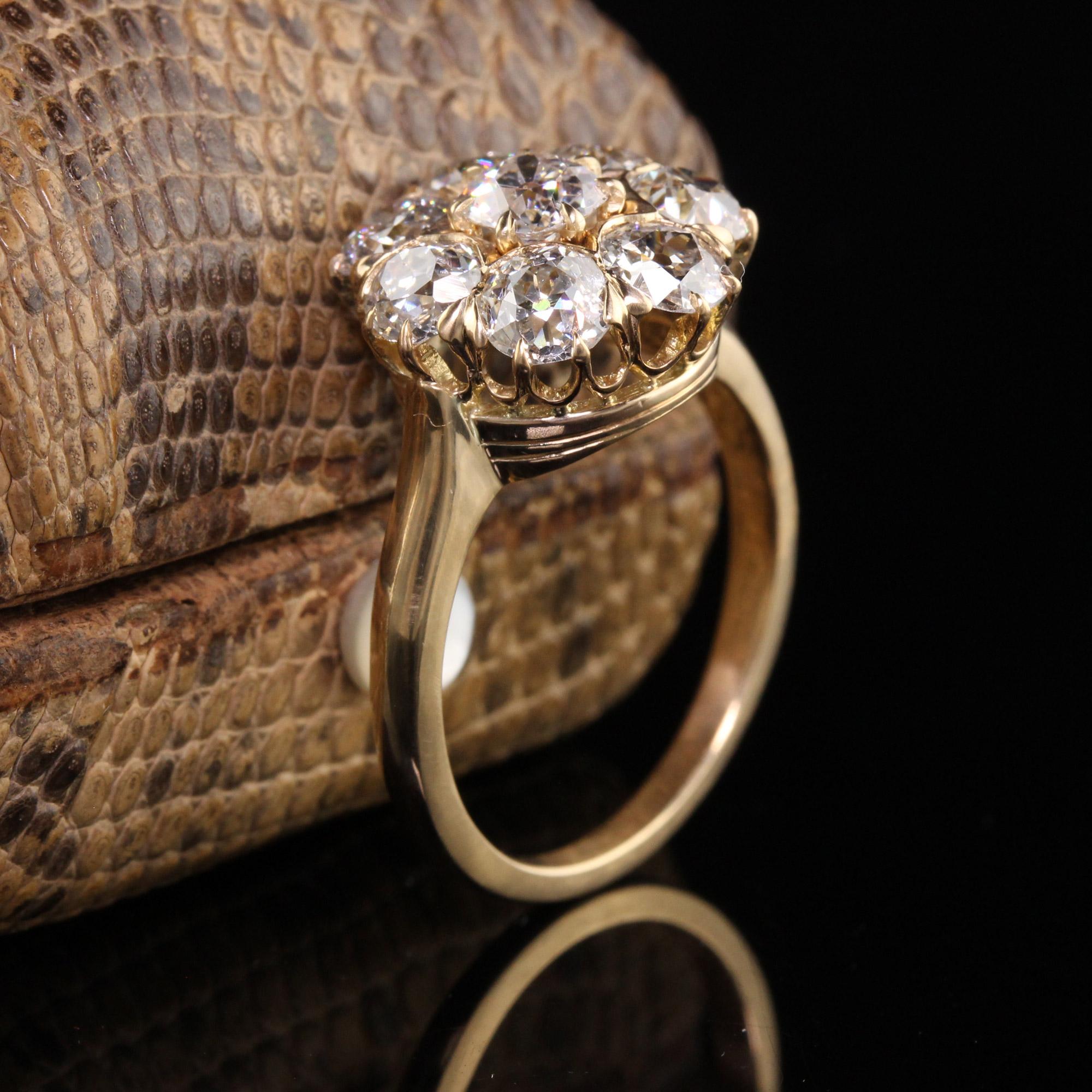 victorian diamond cluster engagement ring