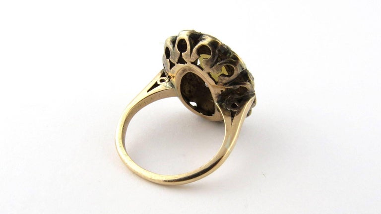 Antique Victorian Opal and Rose Cut Diamond 14 Karat Yellow Gold Ring ...