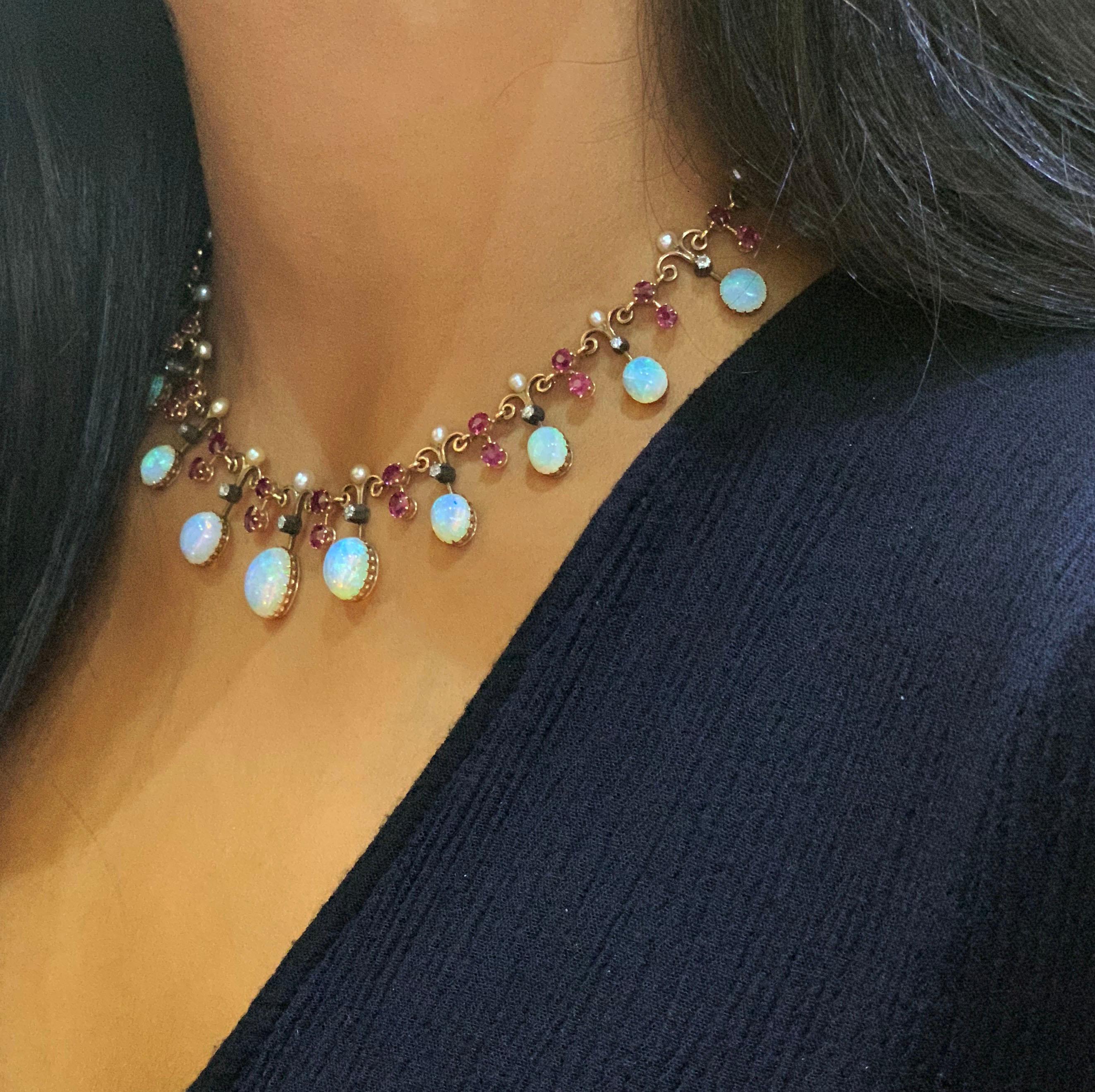 opal ruby necklace
