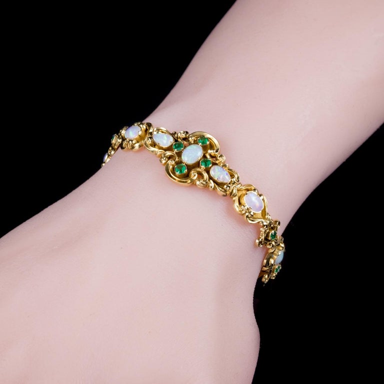 Opal and emerald bracelet clearance
