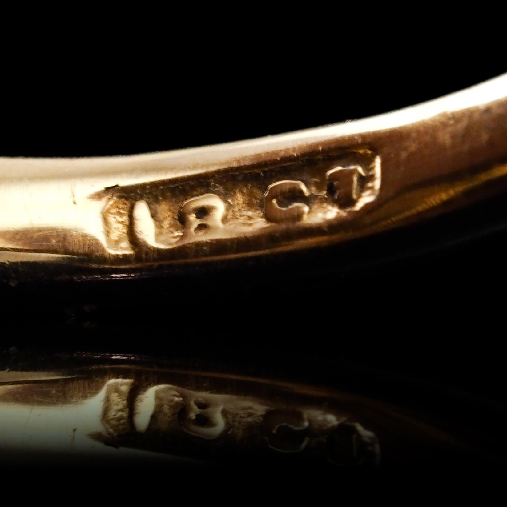 Antiker viktorianischer Opalring Marquise Cluster Perlen 18K Gold - c.1895 im Angebot 7