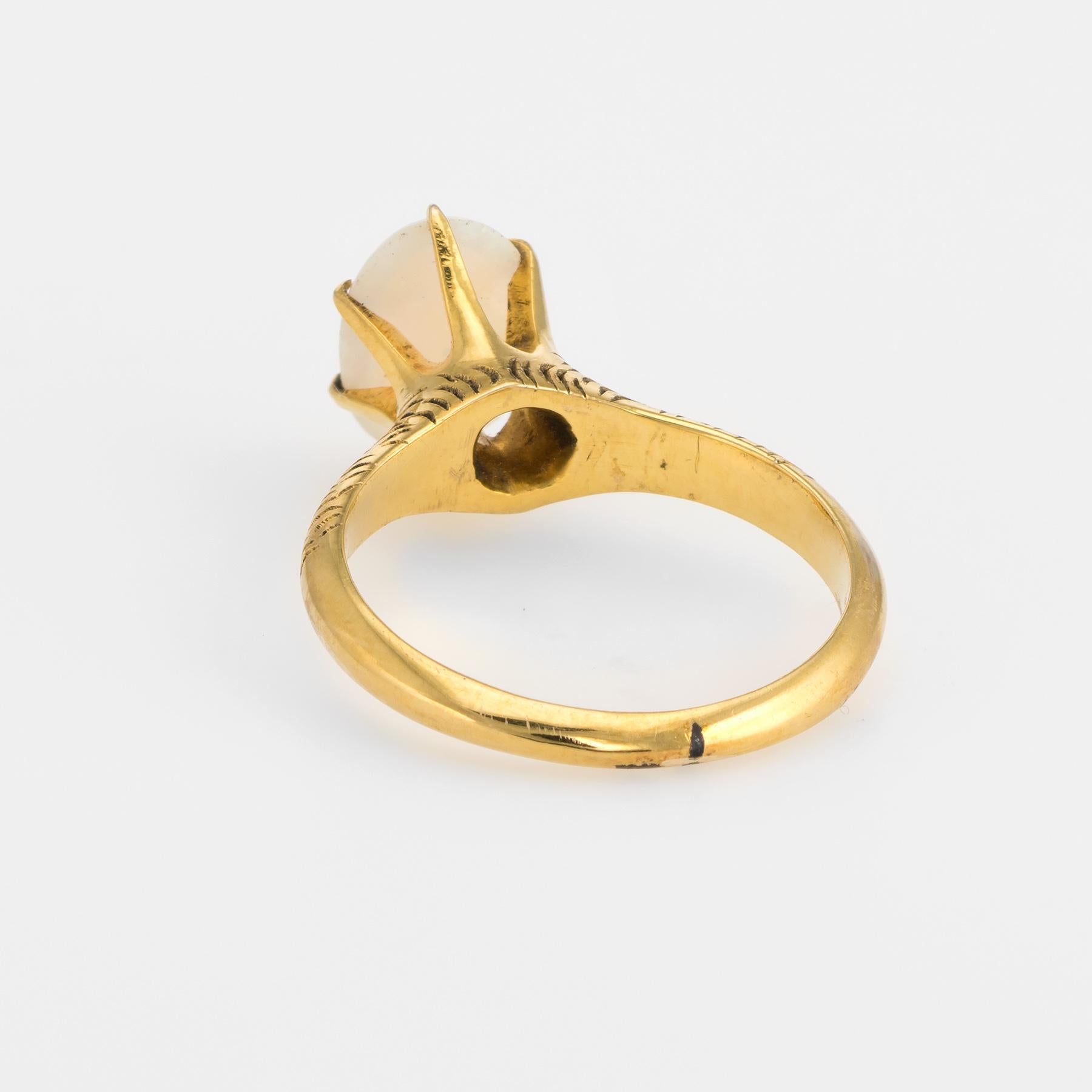 Women's Antique Victorian Opal Ring Vintage 14 Karat Yellow Gold Estate Jewelry