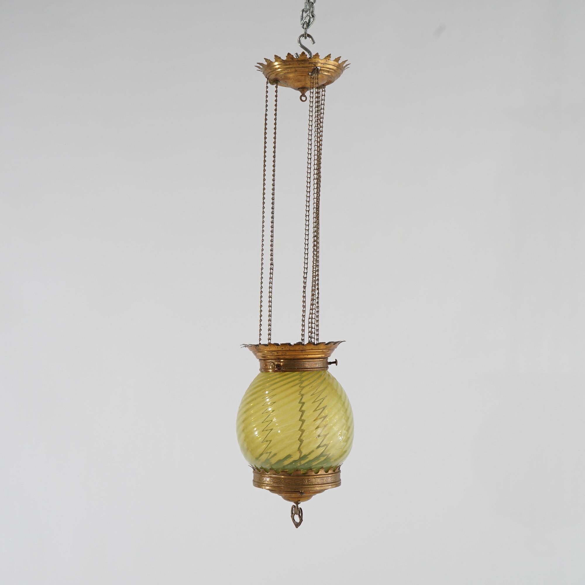 brass hanging lamp