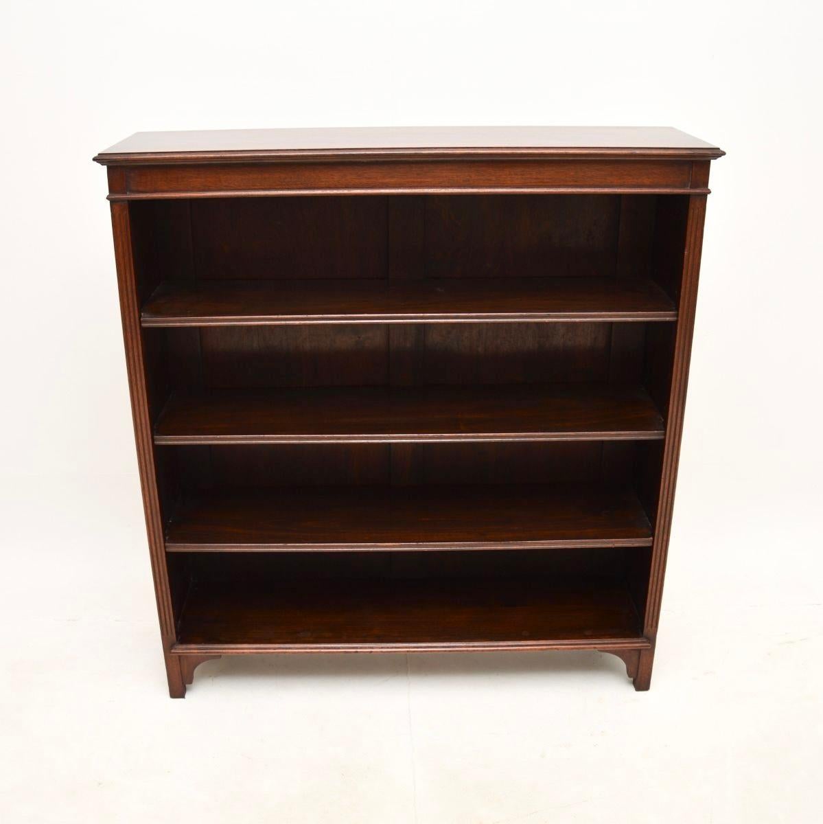 British Antique Victorian Open Bookcase For Sale