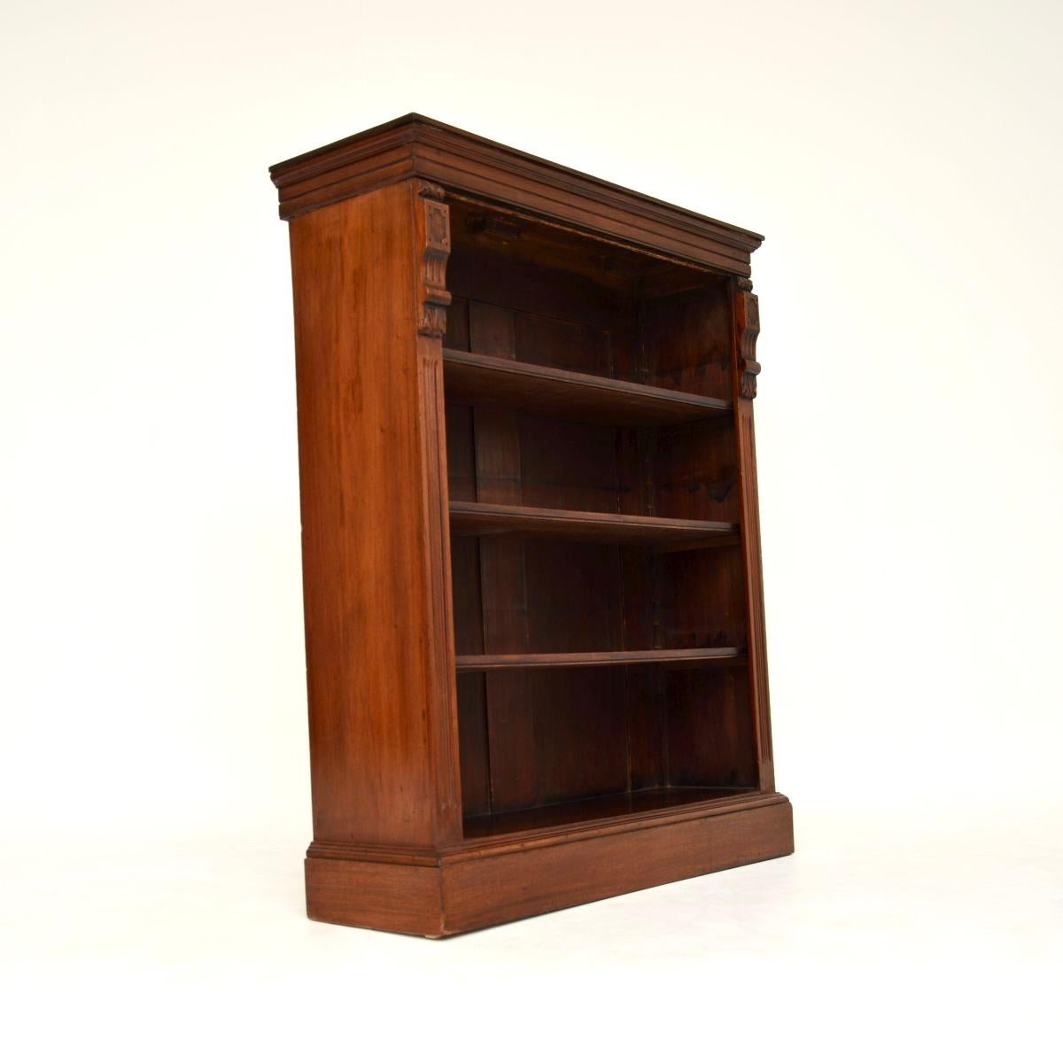 High Victorian Antique Victorian Open Bookcase For Sale