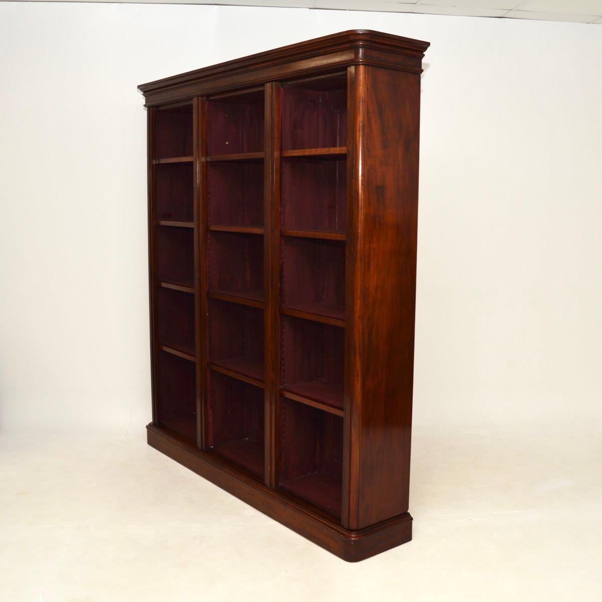 British Antique Victorian Open Bookcase For Sale
