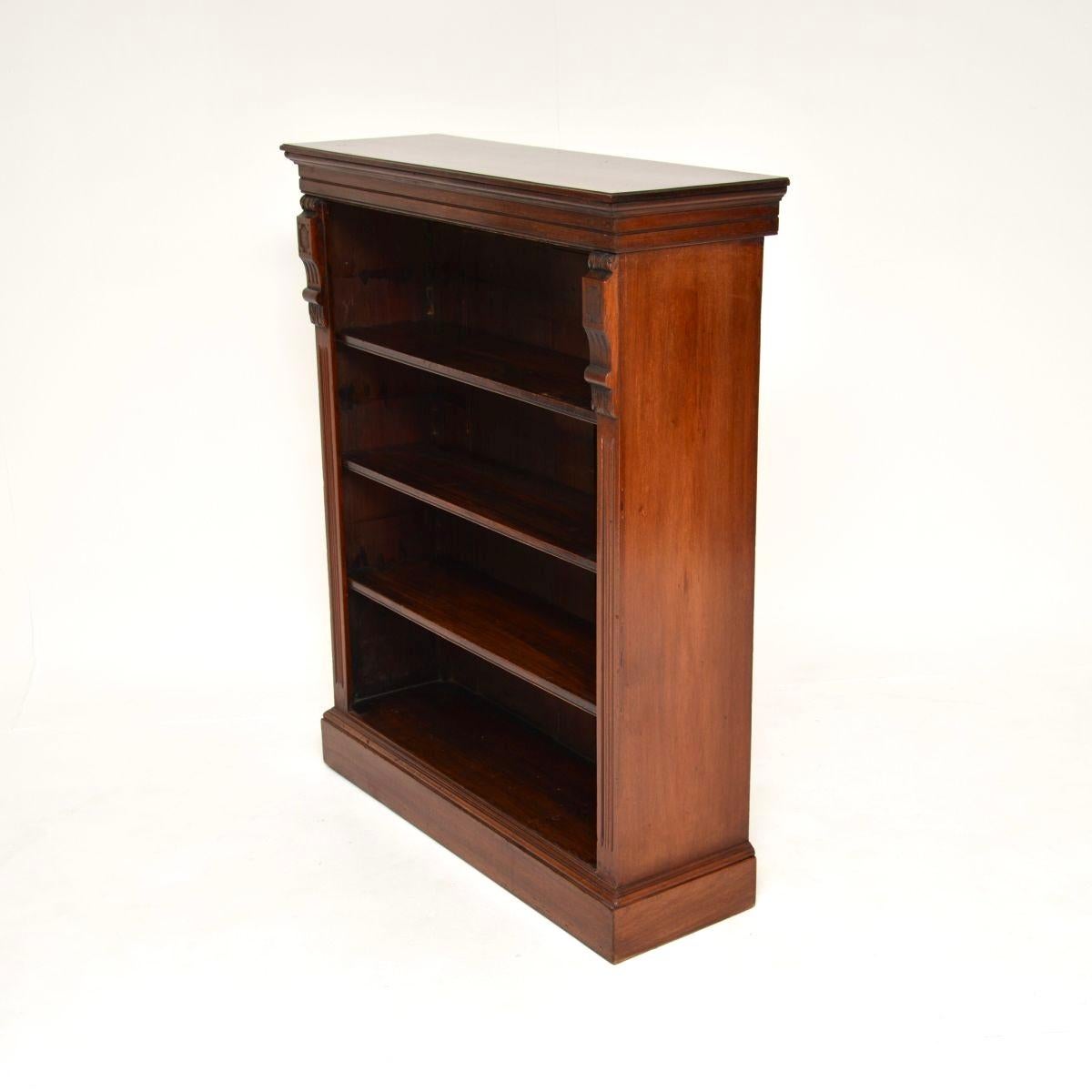 British Antique Victorian Open Bookcase For Sale