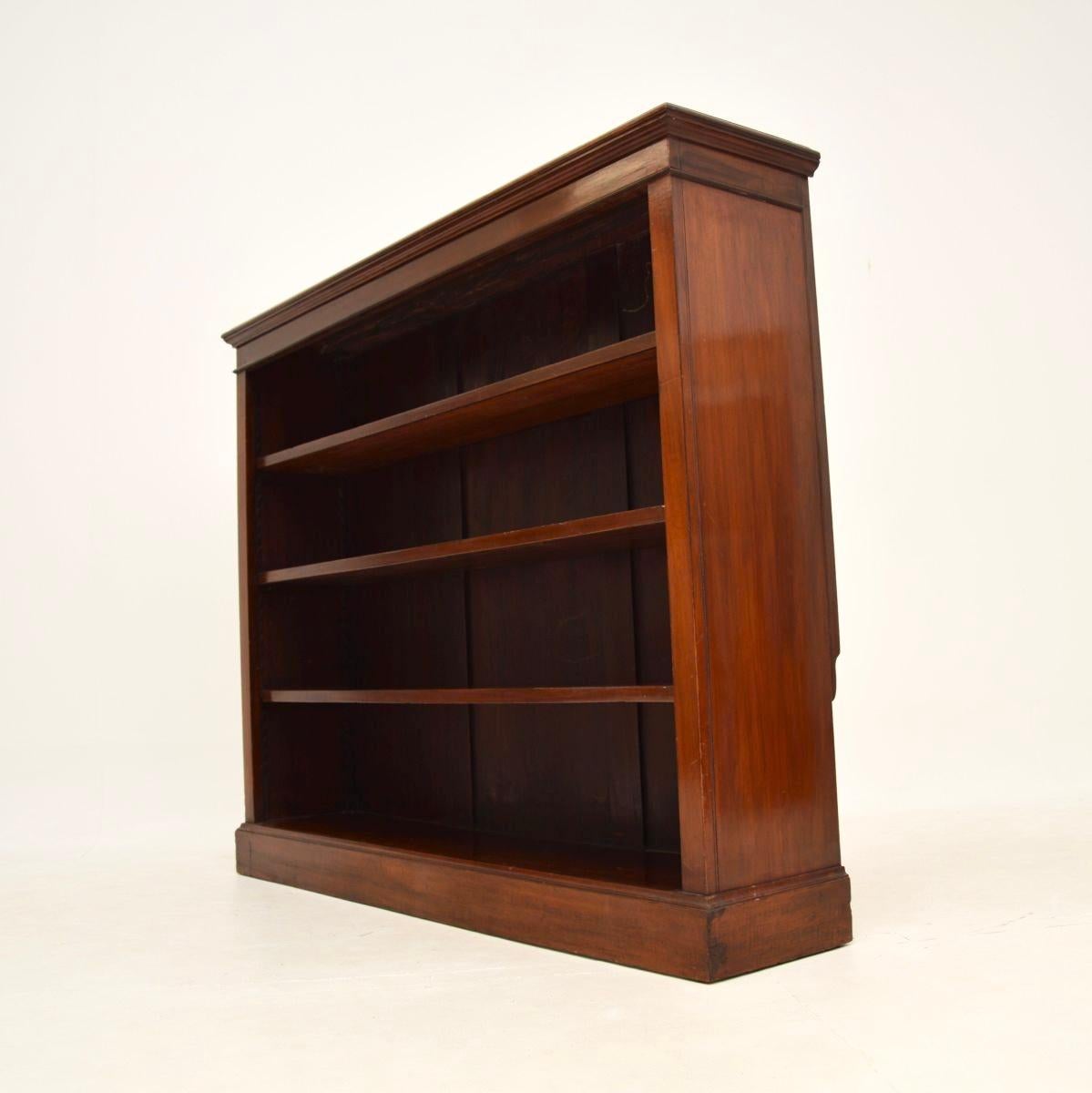 Late 19th Century Antique Victorian Open Bookcase For Sale