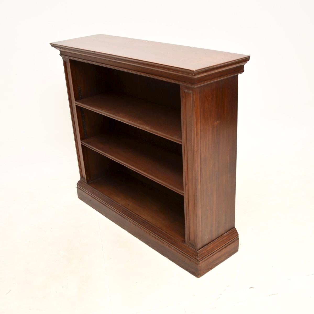 Late 19th Century Antique Victorian Open Bookcase For Sale