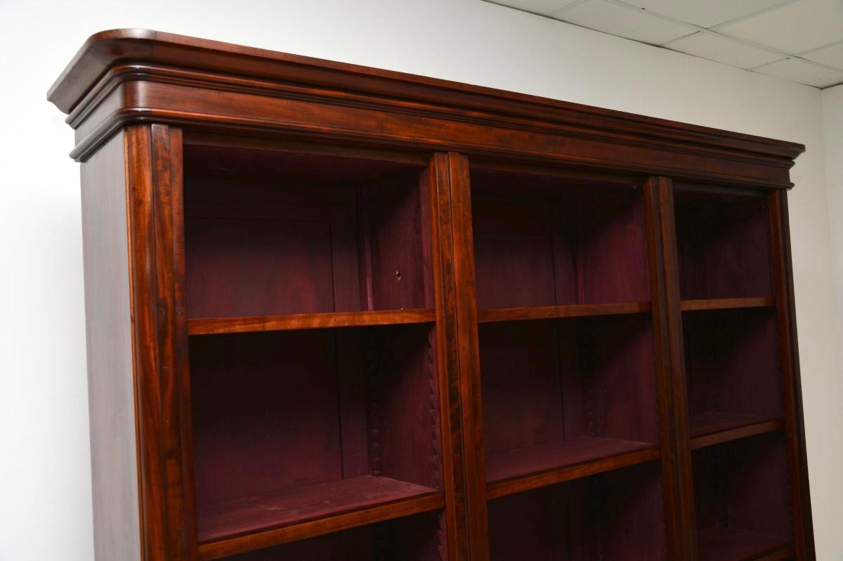 Mid-19th Century Antique Victorian Open Bookcase For Sale