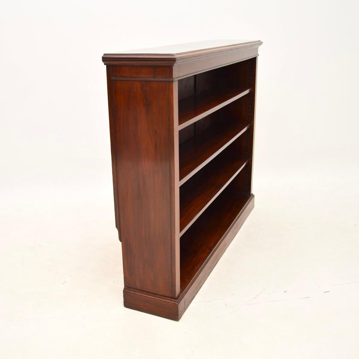 Wood Antique Victorian Open Bookcase For Sale