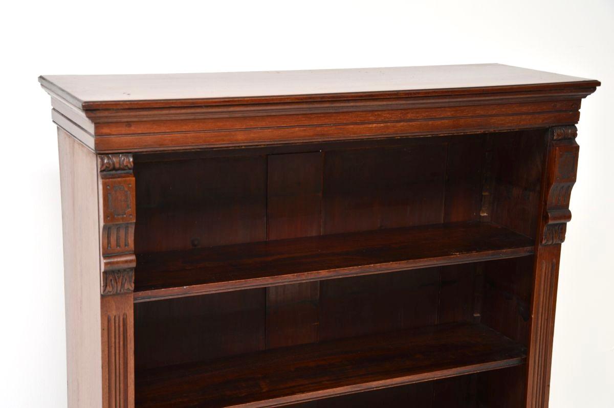 Wood Antique Victorian Open Bookcase For Sale