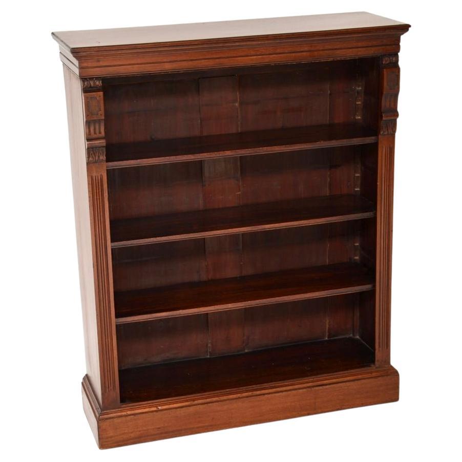 Antique Victorian Open Bookcase For Sale