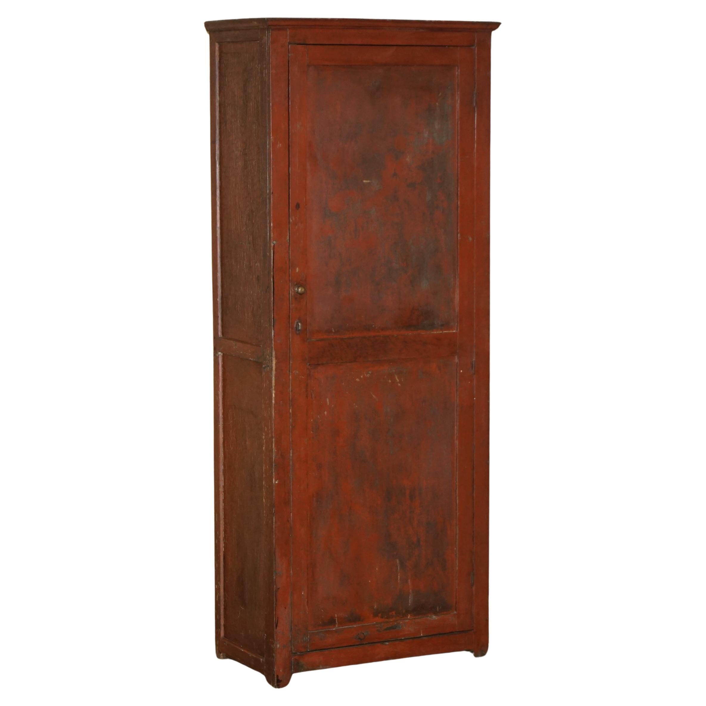 CUPBOARD ANTIQUE VICtoriaN ORIGINAL PAINT CIRCA 1880-1900 SAC À LA CUIR EN PIÈCE en vente