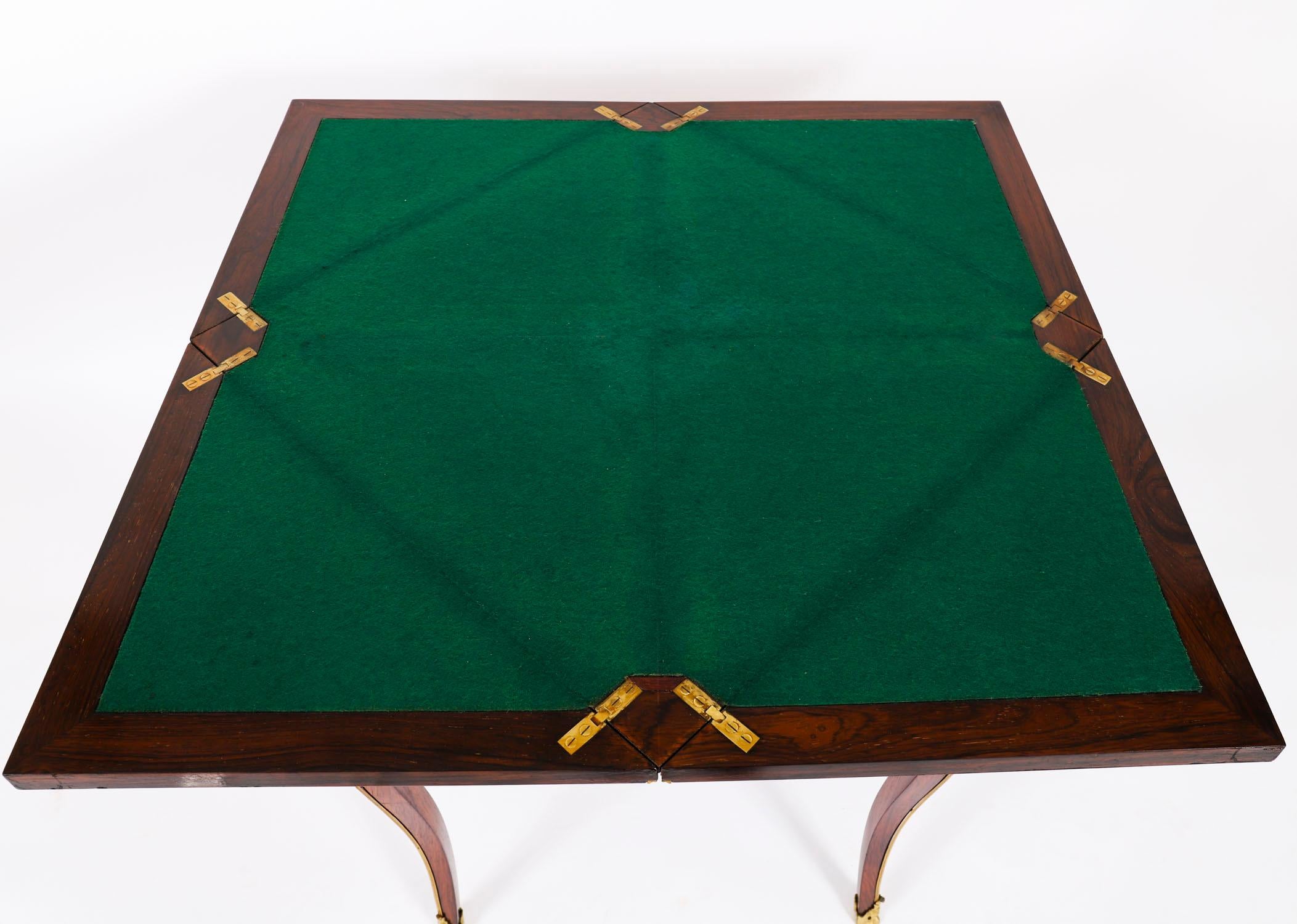 Antique Victorian Ormolu Mounted Marquetry Envelope Card Table 19th Century en vente 7