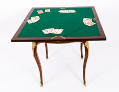 Antique Victorian Ormolu Mounted Marquetry Envelope Card Table 19th Century