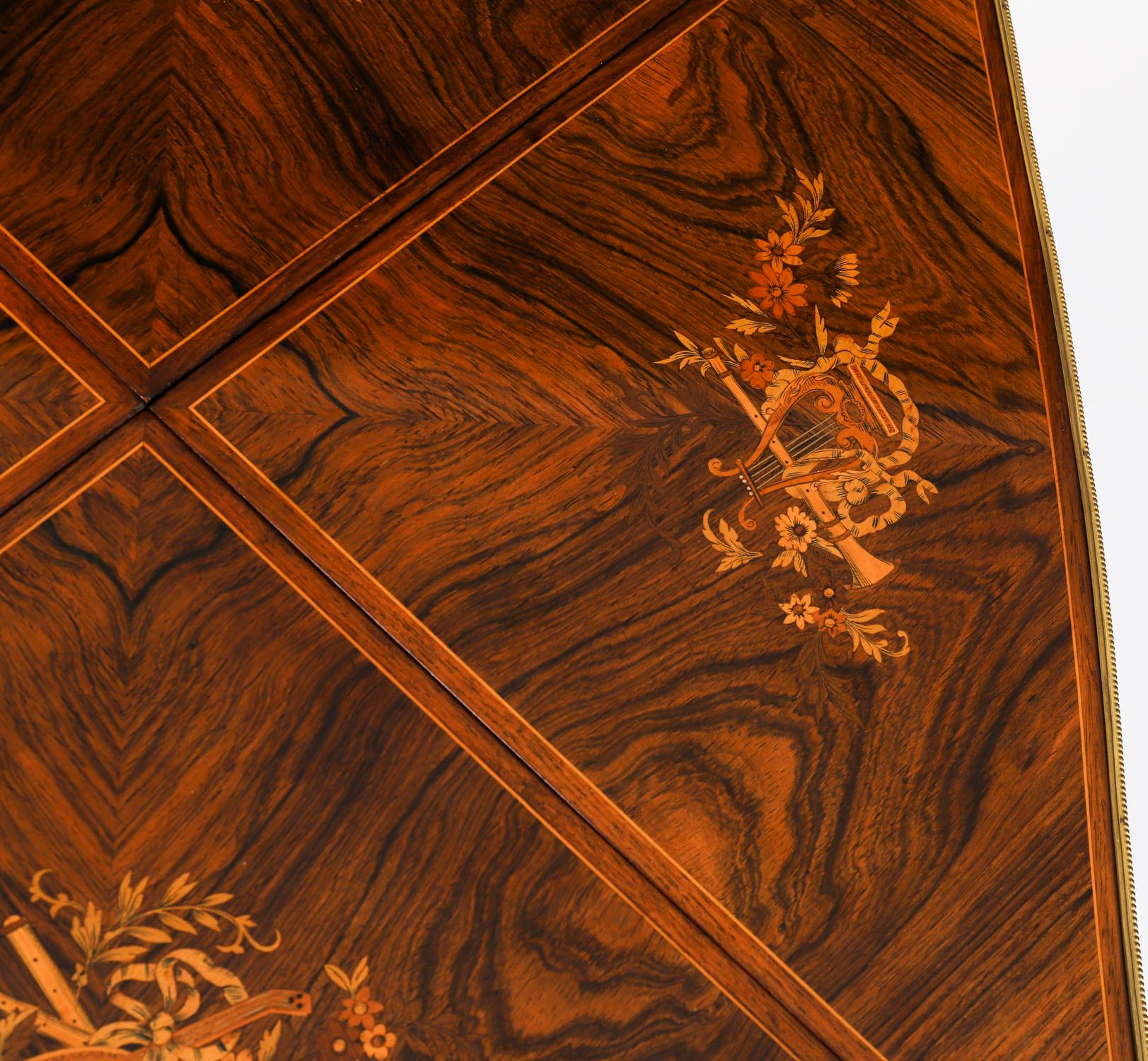 Antique Victorian Ormolu Mounted Marquetry Envelope Card Table 19th Century Bon état - En vente à London, GB