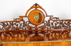 Antique Victorian Ormolu Mounted Walnut Open Bookcase 19th Century