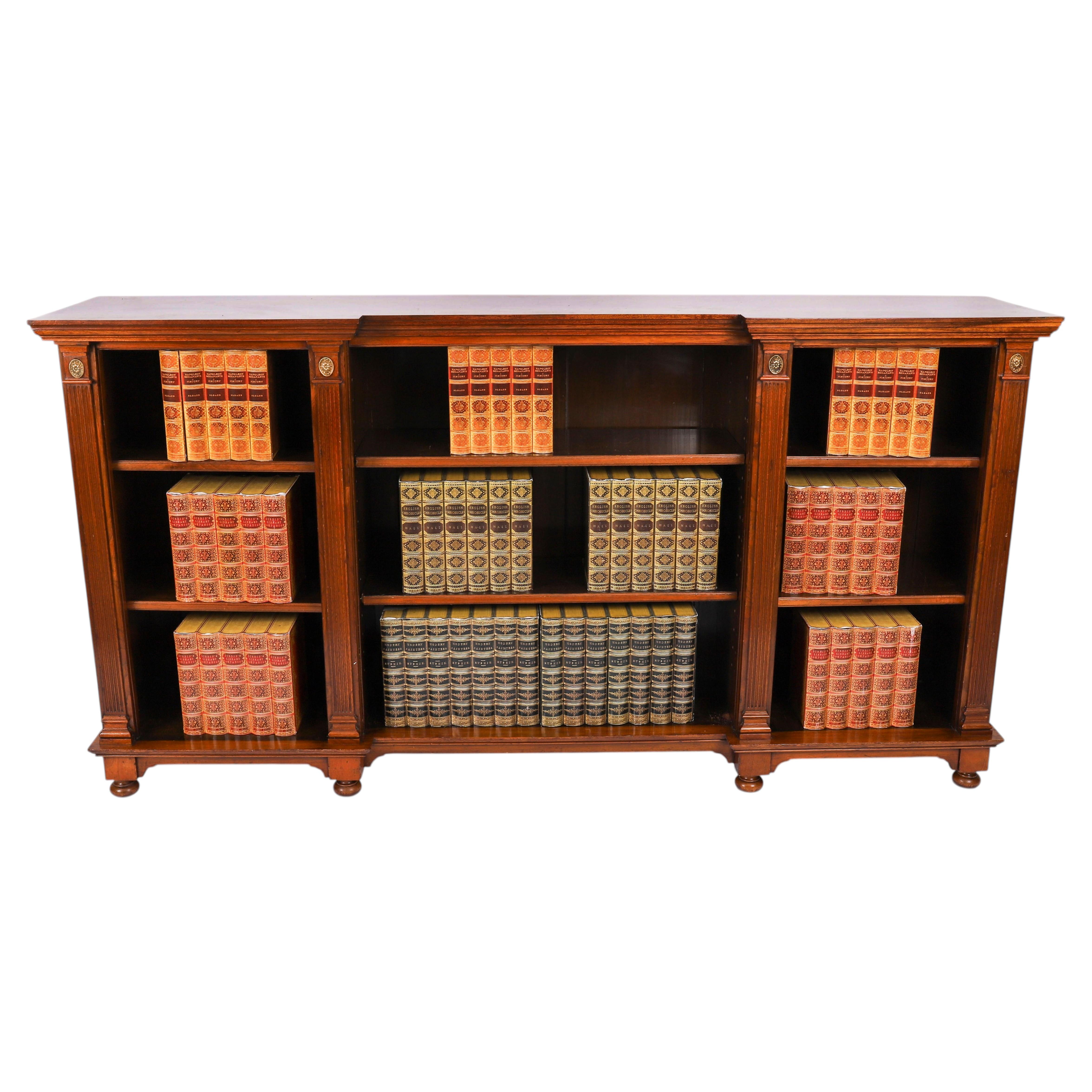 Antique Victorian Ormolu Mounted Walnut Open Bookcase 19th Century
