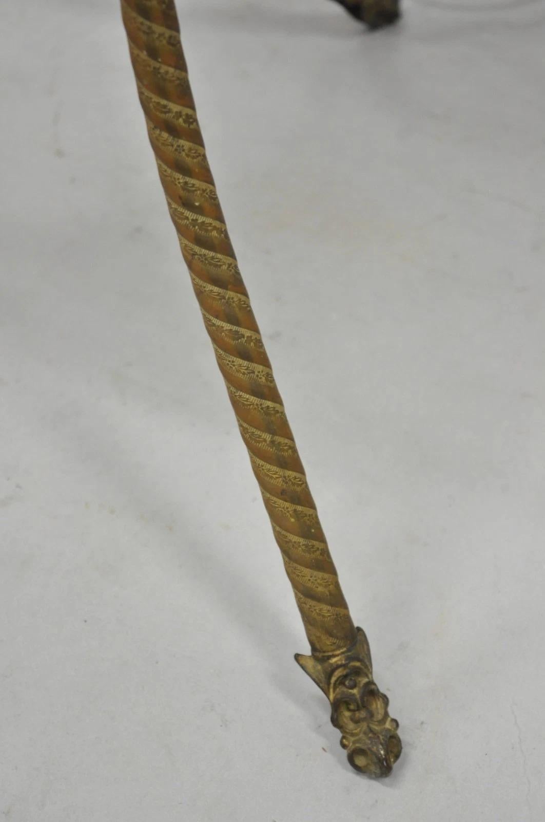 Antique Victorian Ornate Brass Converted Oil Lamp Piano Parlor Table Floor Lamp For Sale 7