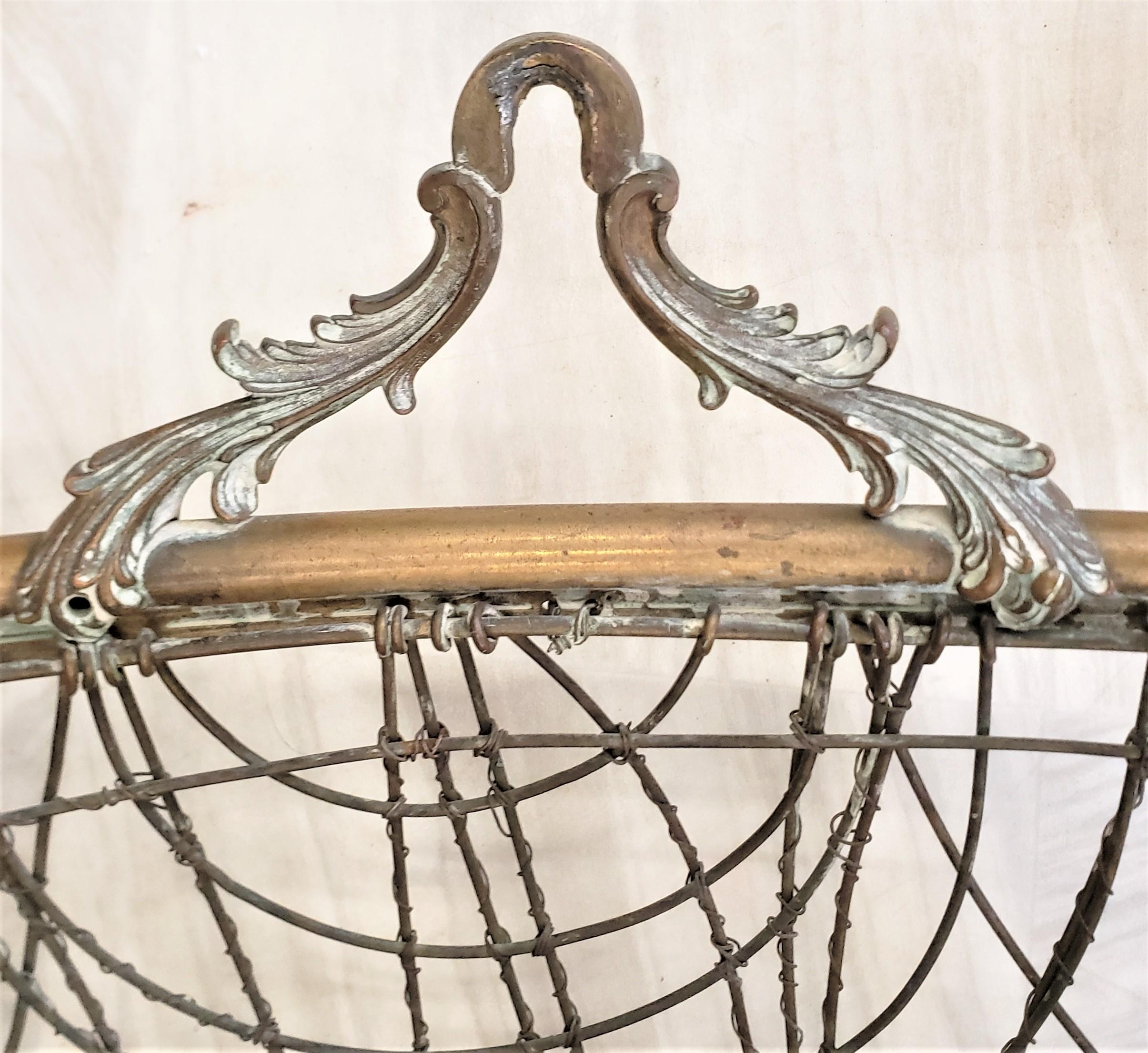 Antique Victorian Ornate Cast Iron & Brass Swinging Baby Cradle or Plant Stand For Sale 2