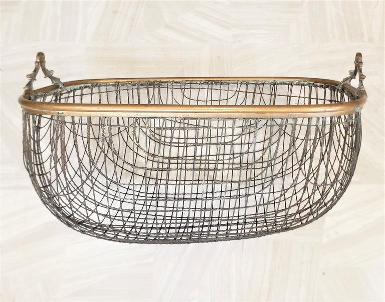 Antique Victorian Ornate Cast Iron and Brass Swinging Baby Cradle or