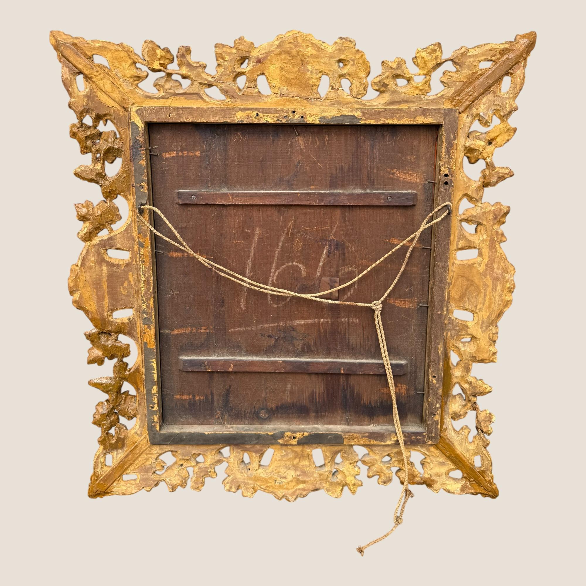 Antike viktorianische Ornate & Floral geschnitzt kleine Giltwood rechteckigen Wandspiegel (Spiegel) im Angebot