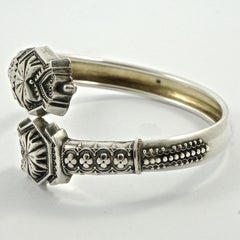 Antique Victorian Intricate Silver Bangle Bracelet