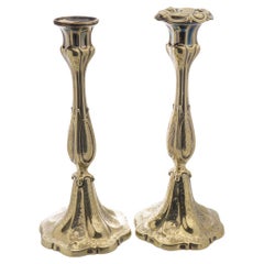 Antique Victorian Ornate Silver gilt Candlesticks