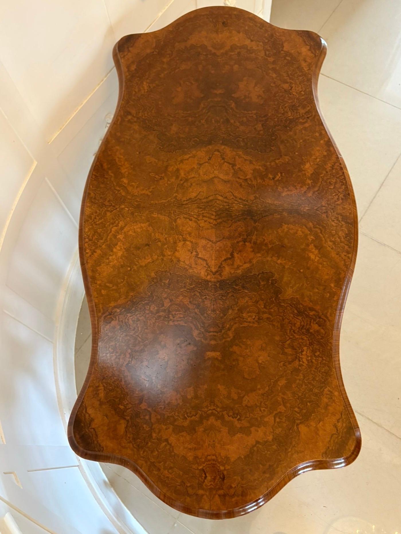 English Antique Victorian Outstanding Quality Burr Walnut Centre Table For Sale