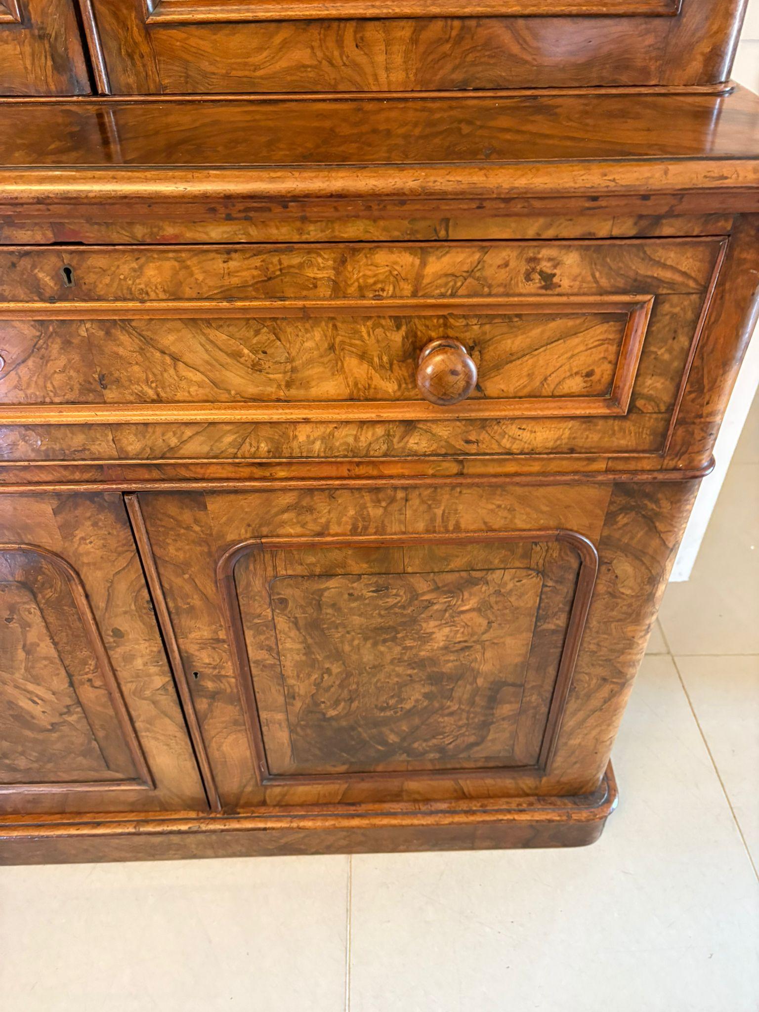 Antique Victorian Outstanding Quality Burr Walnut Secretaire Bookcase For Sale 7
