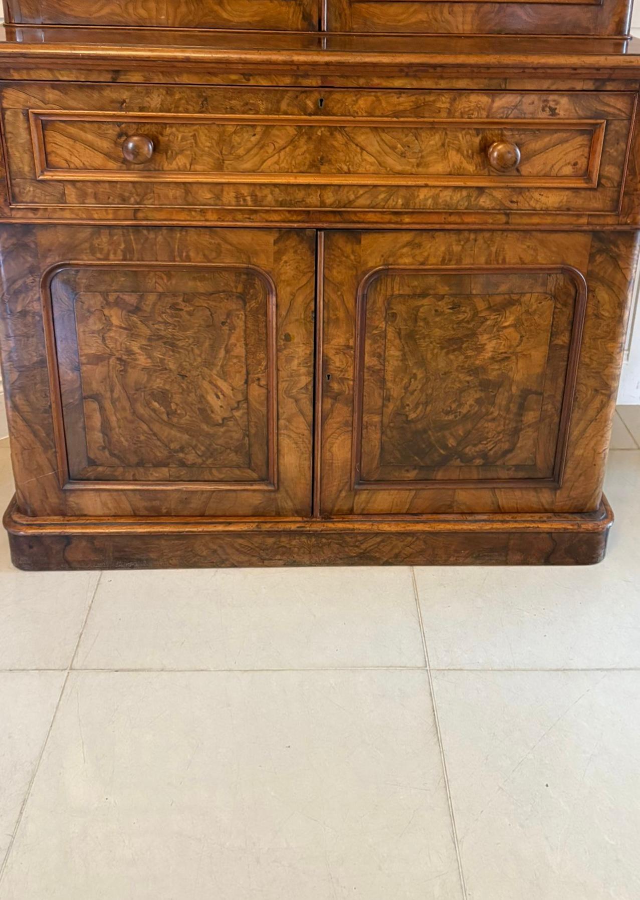 Antique Victorian Outstanding Quality Burr Walnut Secretaire Bookcase For Sale 4
