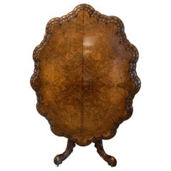 Antique Victorian Outstanding Quality Carved Burr Walnut Centre/Dining Table Antique Victorian Outstanding Quality Carved Burr Walnut Centre/Dining Table