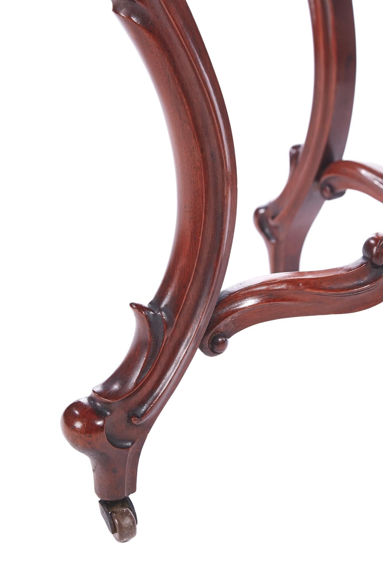 European Antique Victorian Oval Carved Walnut Center Table For Sale