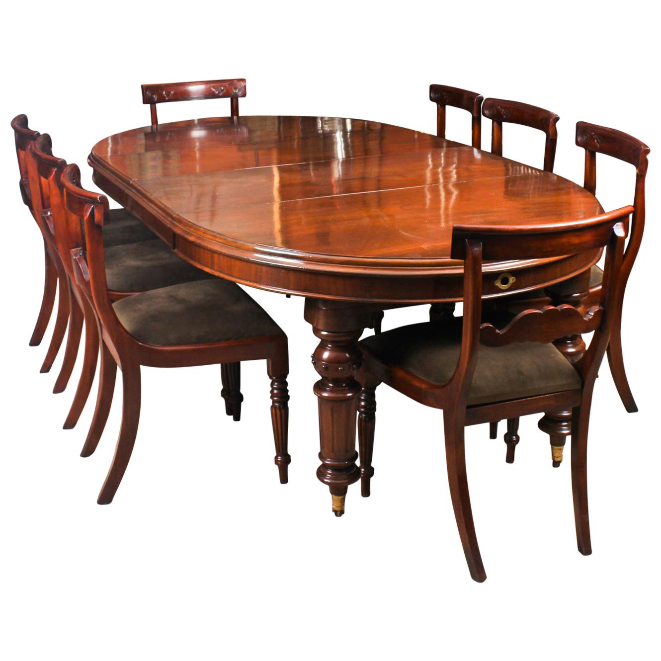 Antique Victorian Oval Dining Table 19th Century And 8 Bar Back Dining Chairs For Sale At 1stdibs