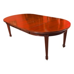 Antique Victorian Oval Flame Mahogany Extending Dining Table 19thC