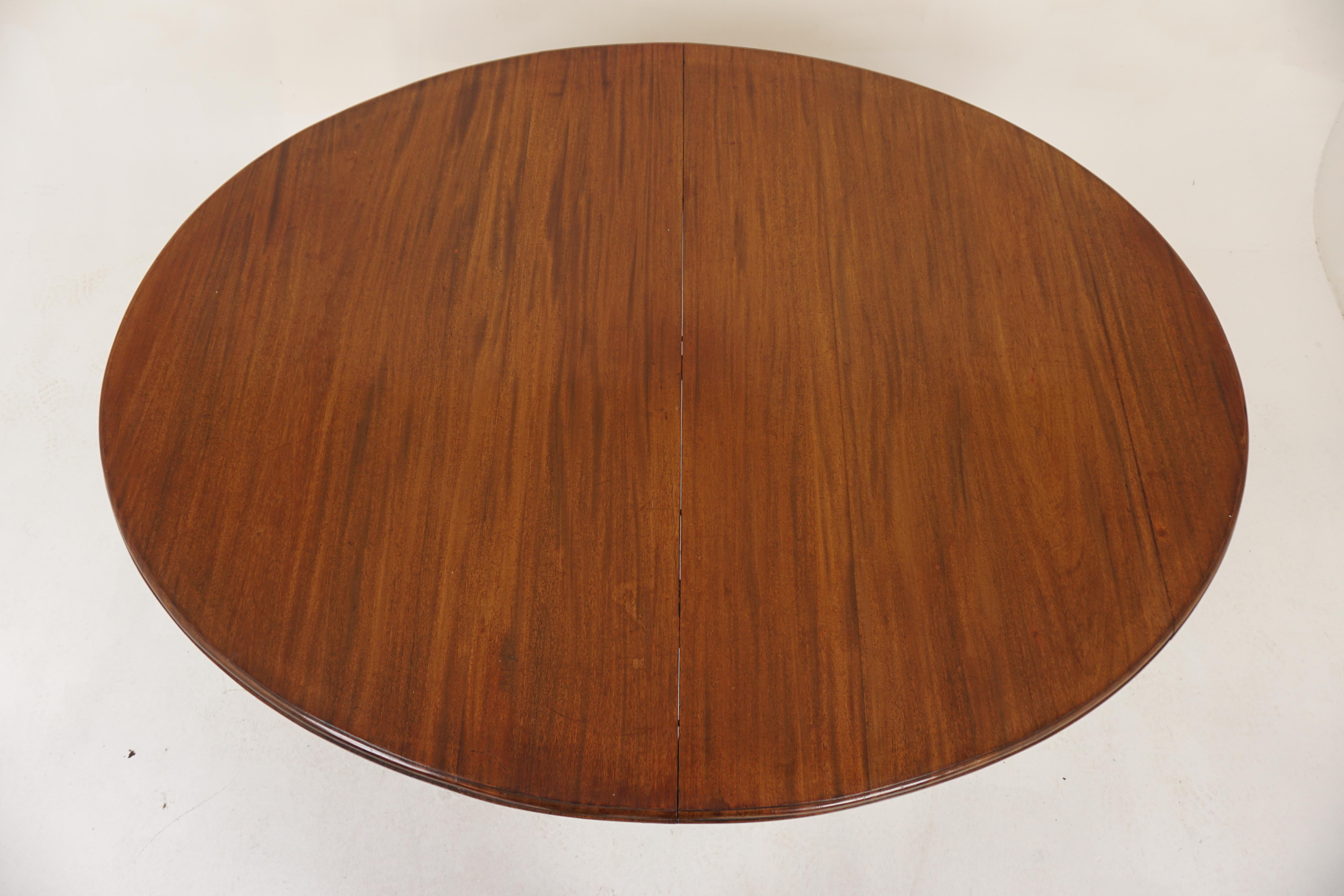 Antique Victorian Oval Mahogany Extending Dining Table, Scotland 1860, H045 In Good Condition For Sale In Vancouver, BC