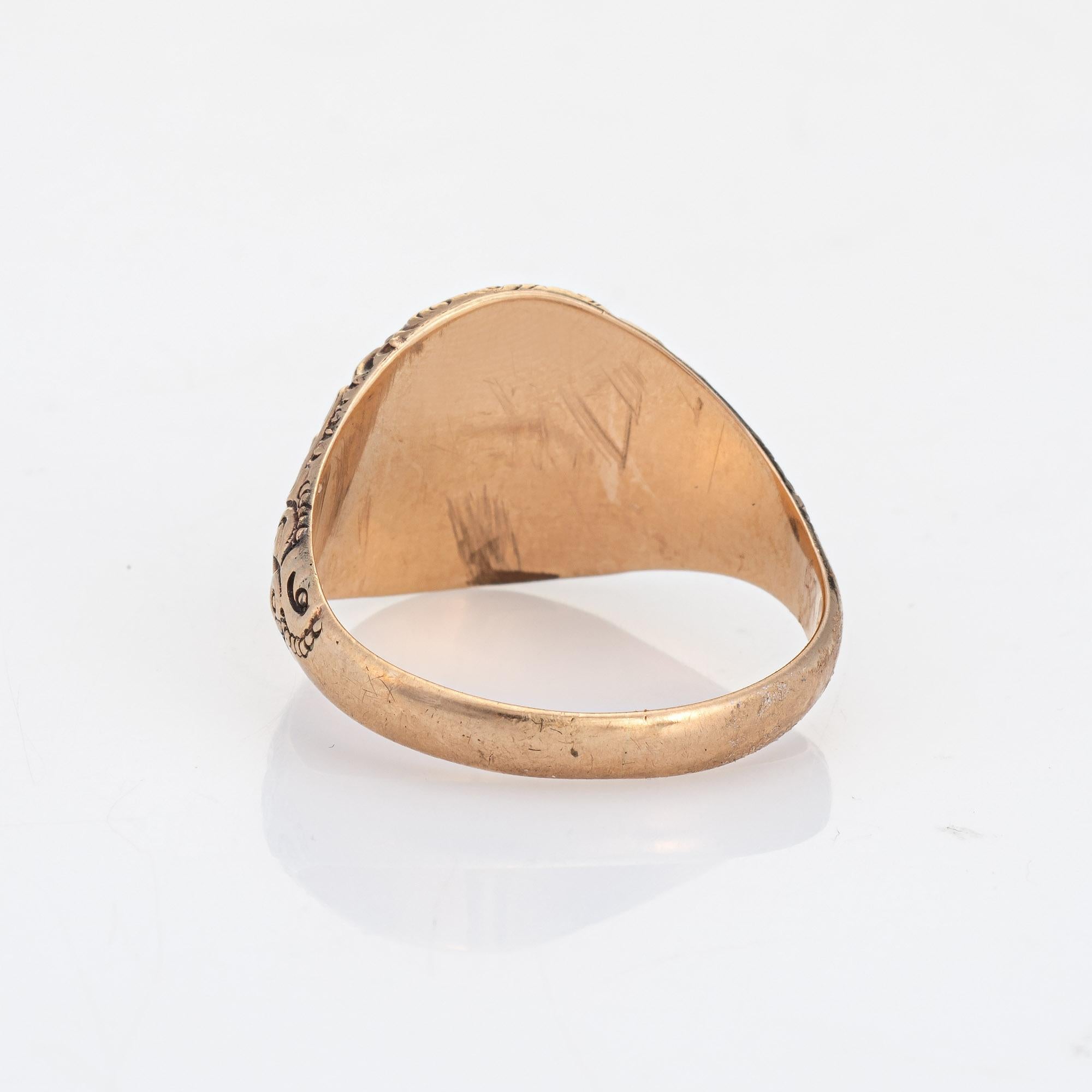 Antique Victorian Oval Signet Ring 10k Rose Gold Sz 11 Vintage Fine Jewelry 1