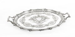 Antique Victorian Oval Silver Plated Tray by Mappin & Webb, 19th Century