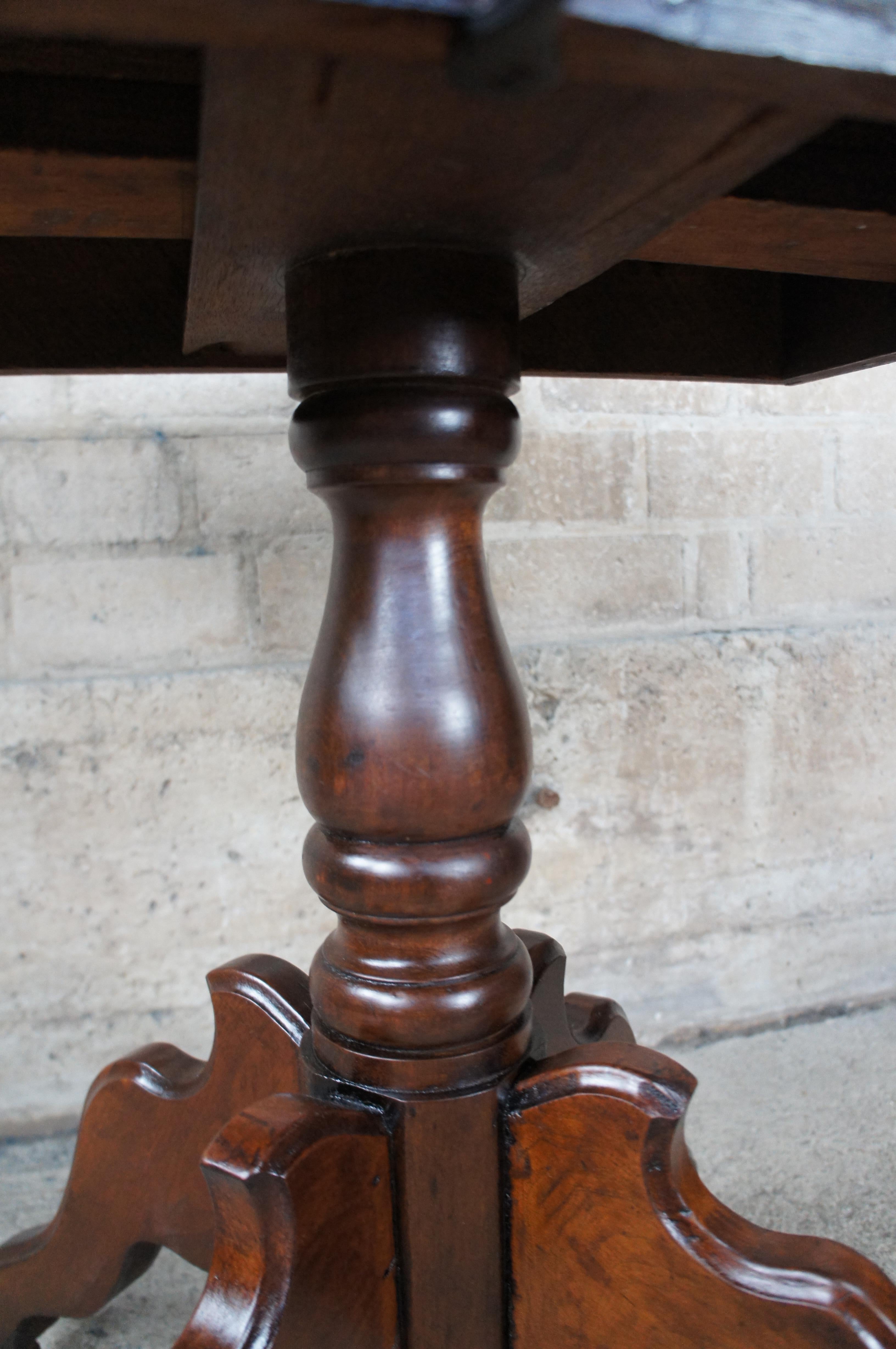 Antique Victorian Oval Walnut Drop Leaf Side End Dining Game Console Table 6