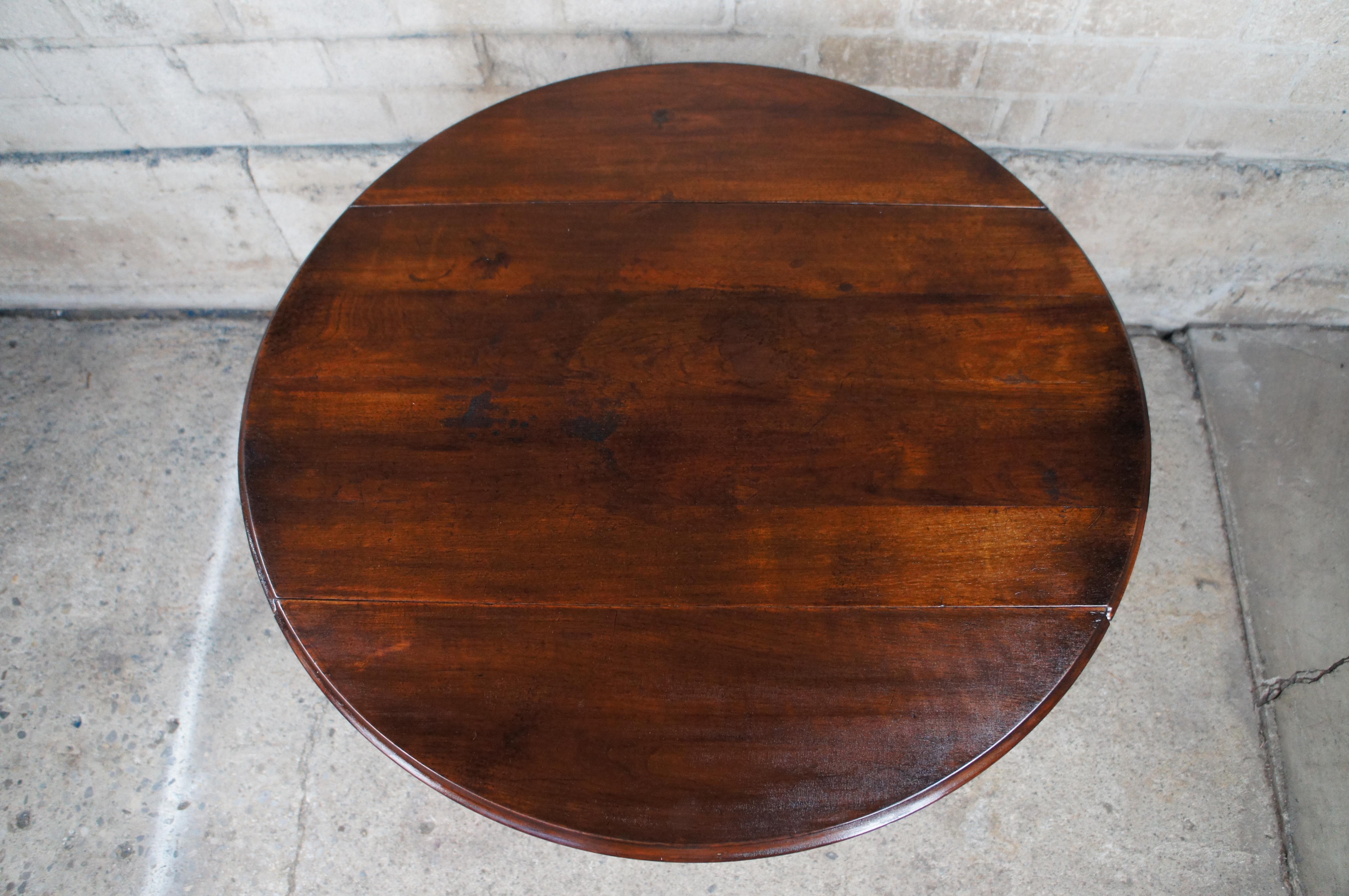 Antique Victorian Oval Walnut Drop Leaf Side End Dining Game Console Table 4