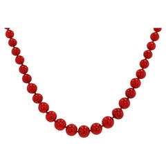 Antique Victorian Ox Blood Coral Bead Necklace