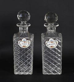 Antikes viktorianisches Paar Kristallkaraffen mit Hobnail-Schliff CIRCA 1880 19.