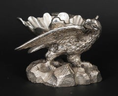 Antique Victorian Pair of Silver Plated Eagle Salts 19th C