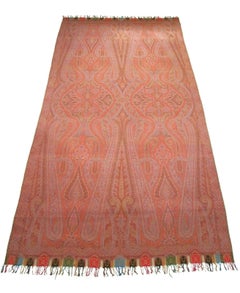 Antique Victorian Paisley Shawl, Fine Weave, circa 1850's